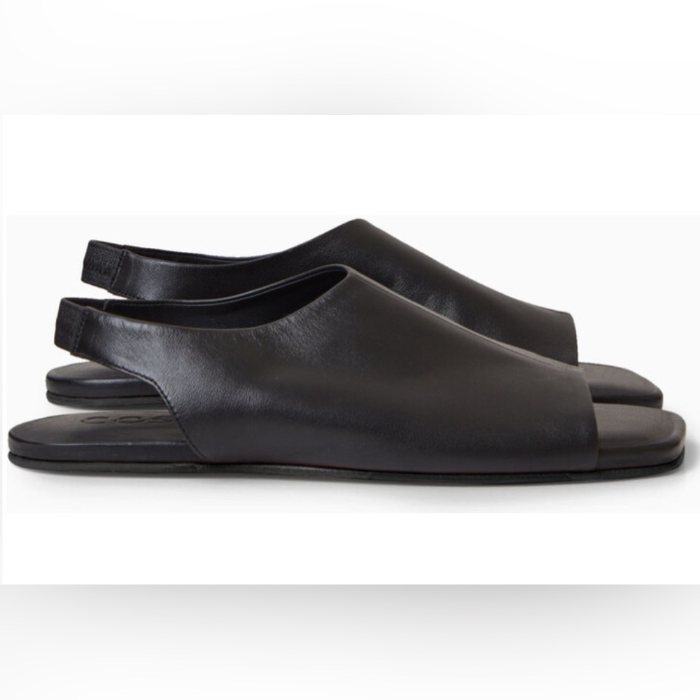 COS Slingback Sandals Black Leather, size 41